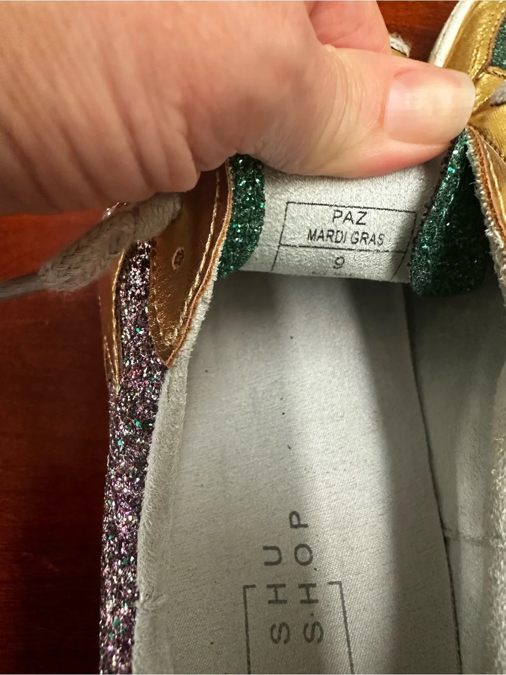 Women’s shu shop brand Mardi Gras sneakers size 9